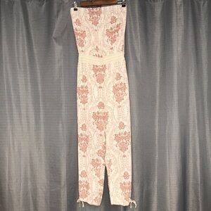 COLLECTIVE CONCEPTS SMALL CREAM & RUST STRAPLESS JUMPER NWT